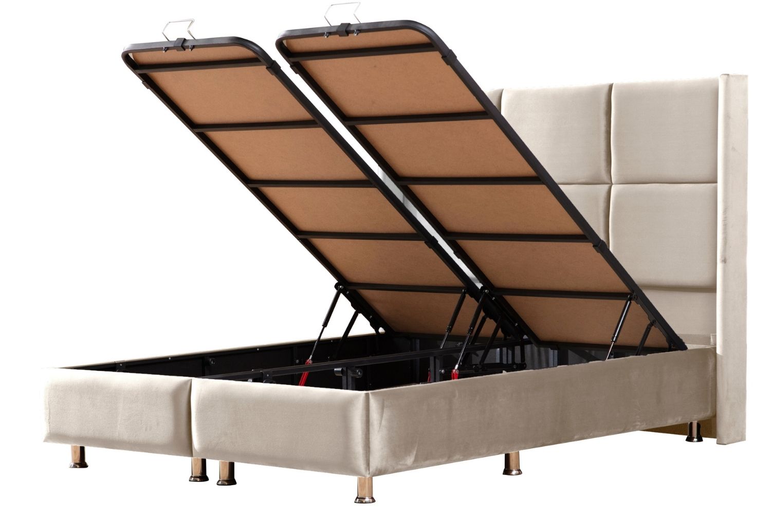 Pack complet Lit coffre Rio Beige + Matelas Nova Premium 32cm