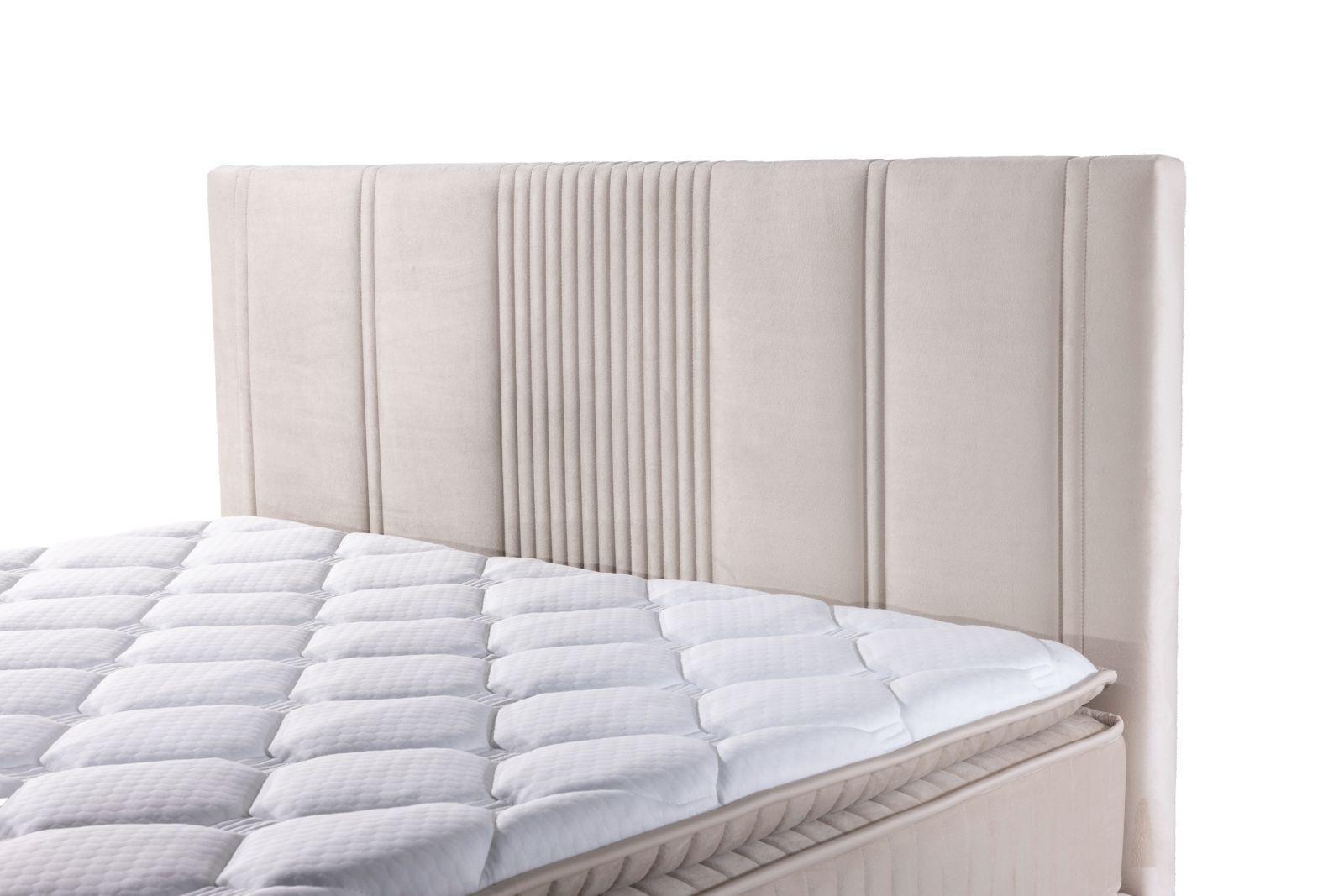 Pack complet Lit coffre Lugano Beige + Matelas 30cm