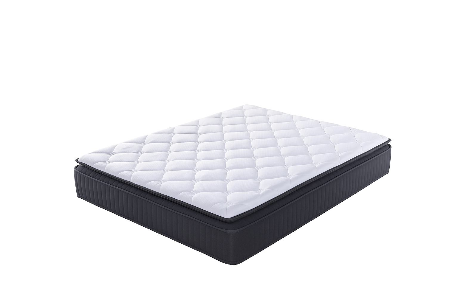 Pack complet Lit coffre Lugano Gris + Matelas 30cm
