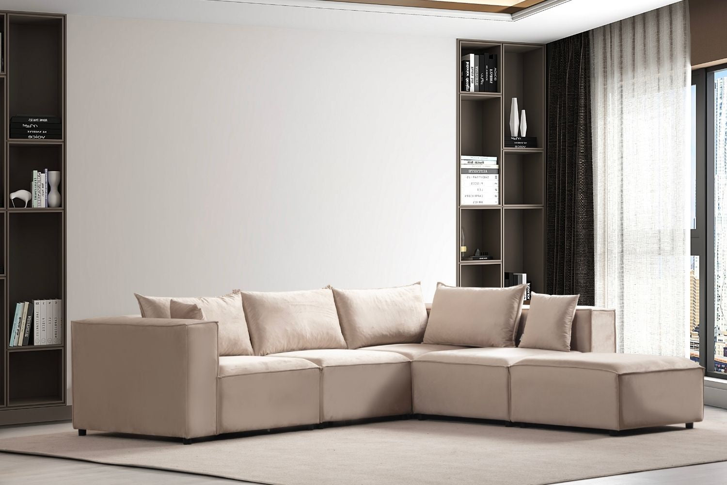 Canapé d’angle Nova Beige modulable 4+1