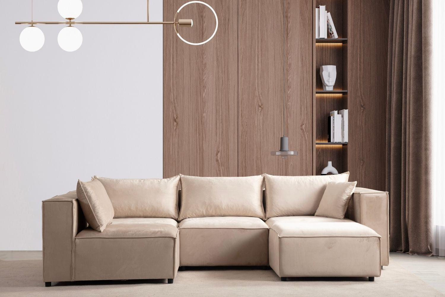 Canapé d’angle Nova Beige modulable 4+1