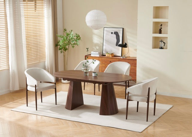 Table à manger Extensible Anastasia Noyer 180-220cm