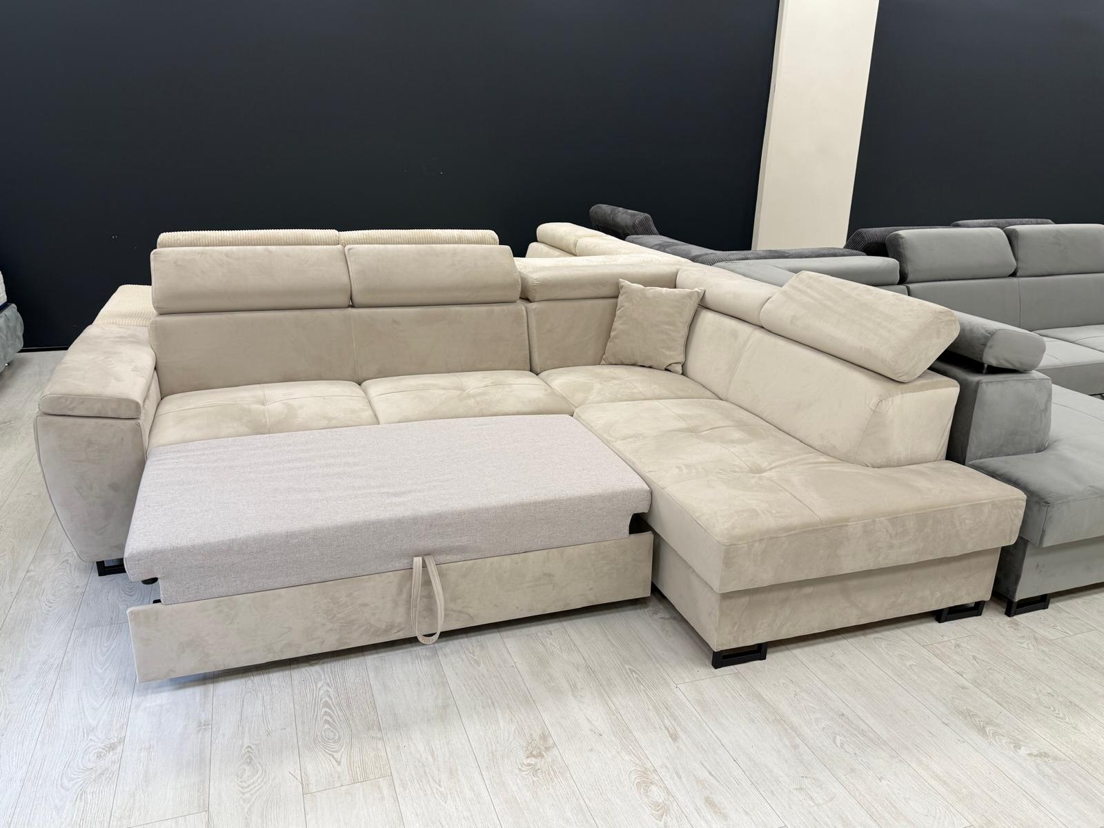 Canapé d'angle Toulouse Beige Velours