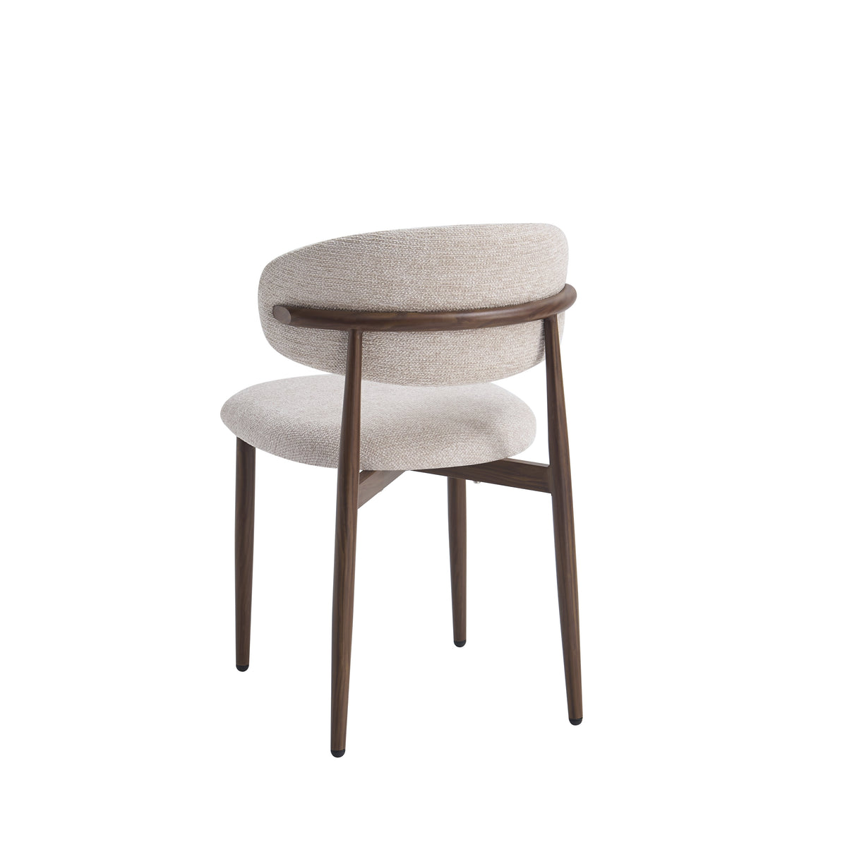 Pack Table à manger Léa + 4 chaises Bohème Chenille Noyer