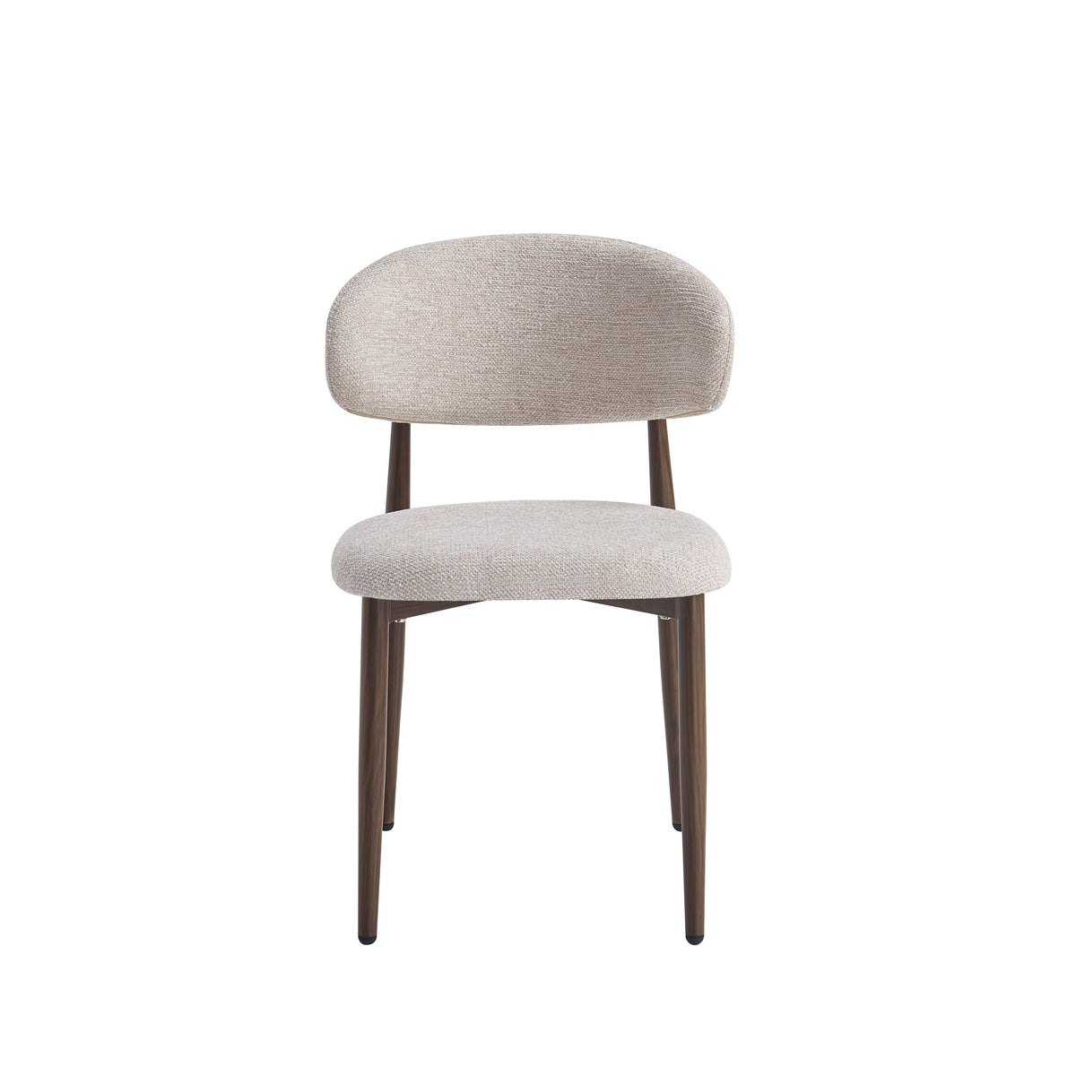 Pack Table à manger Léa + 4 chaises Bohème Chenille Noyer