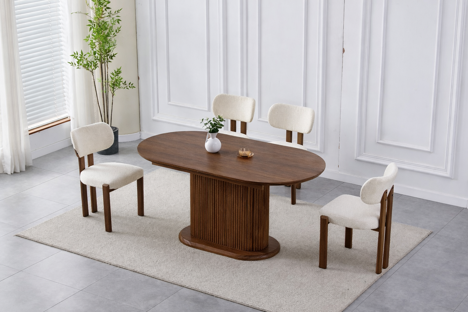 Table à manger Extensible Vanessa Noyer 160-200cm