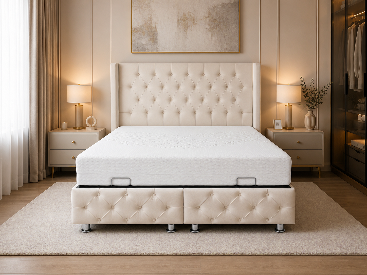 Lit coffre Cloute Blanc