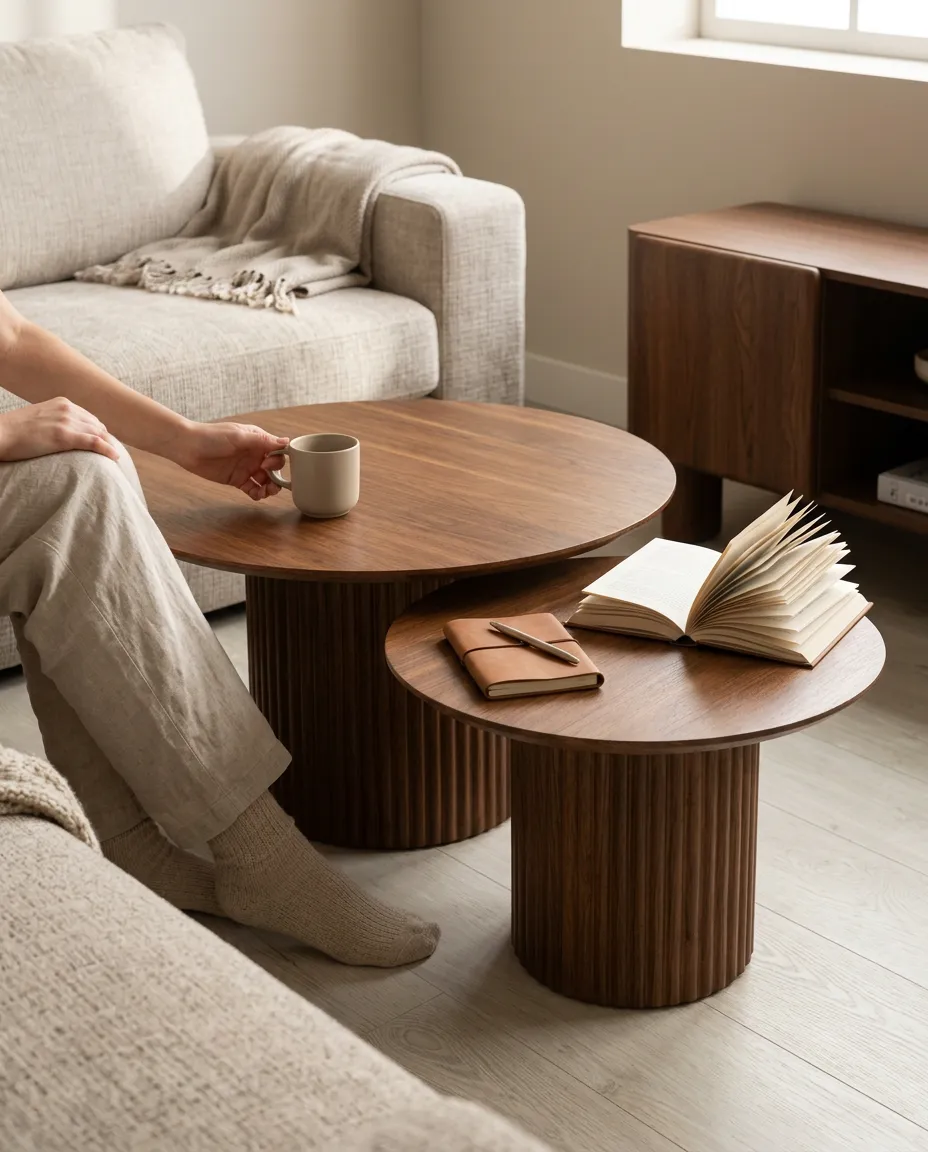 Table Basse Gigogne Duo Noyer