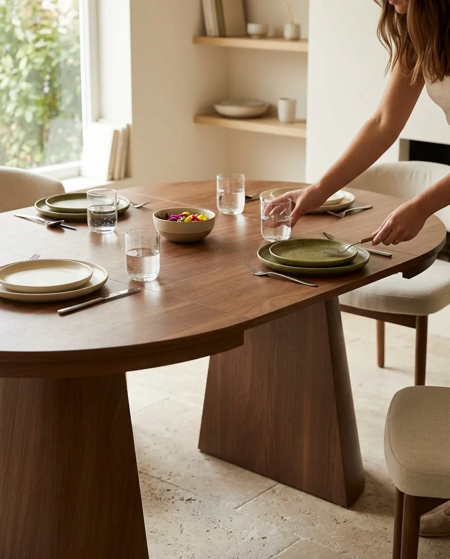 Table à manger Extensible Oriano  Noyer 100-140-180cm