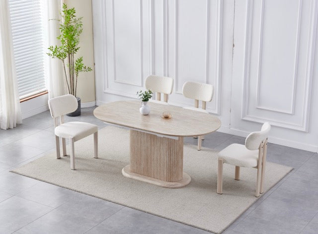 Table à manger Extensible Vanessa Travertin  160-200cm