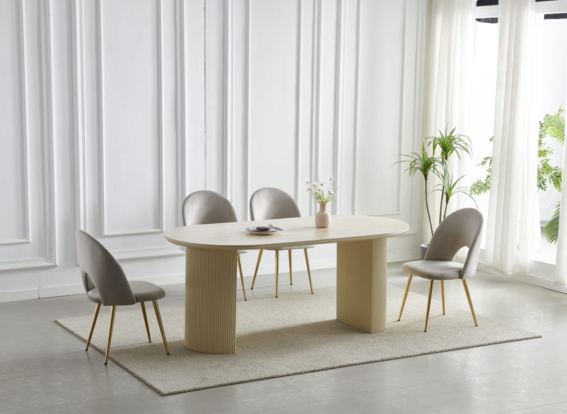 Table à manger Calypso Travertin 1m80