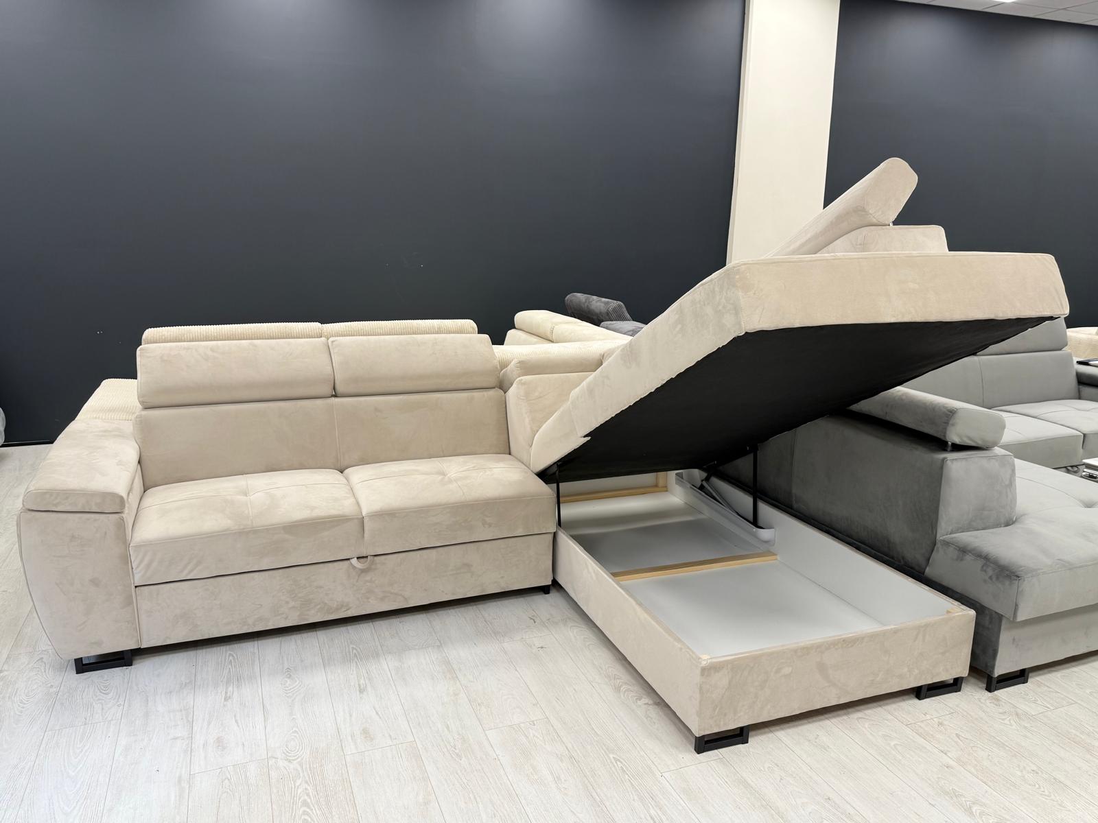 Canapé d'angle Toulouse Beige Velours