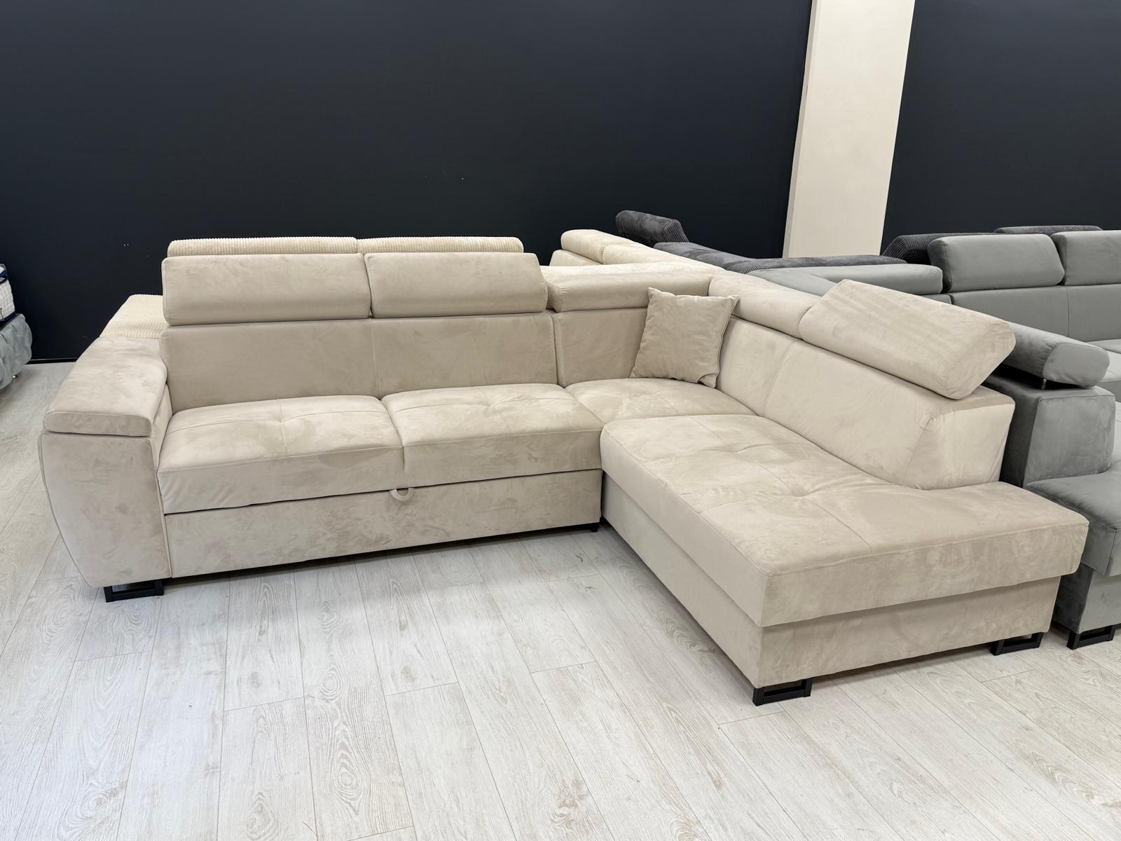 Canapé d'angle Toulouse Beige Velours