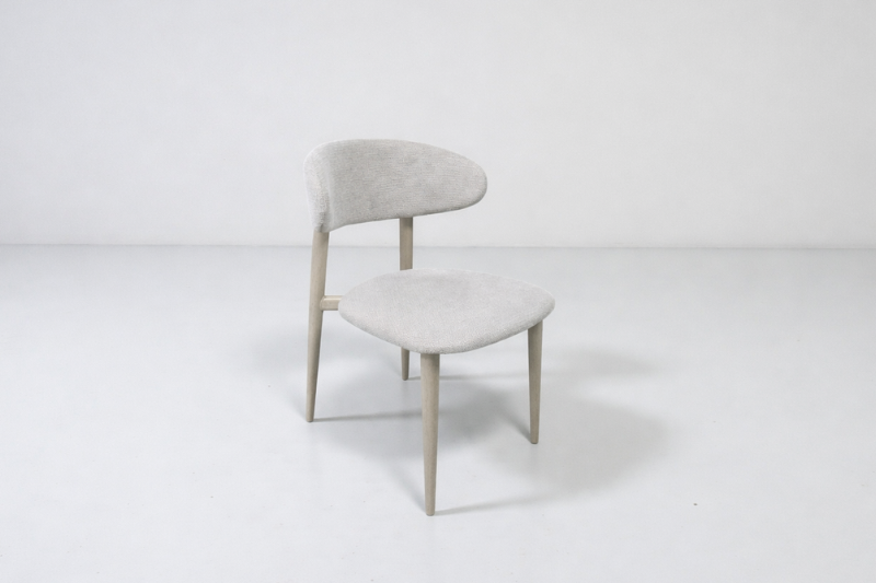 Chaise Bohème Chenille Beige Travertin